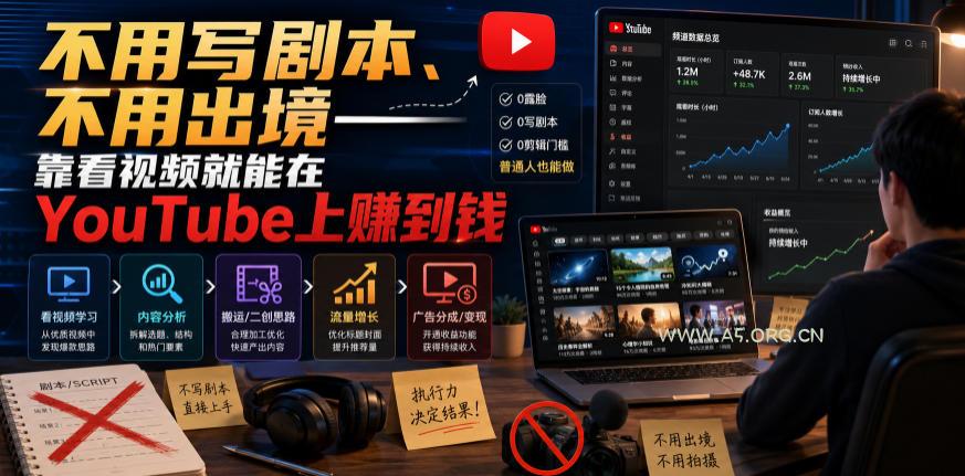 不用写剧本、不用出境——靠看视频就能在YouTube上賺到钱【原创双语字幕】-小红泡