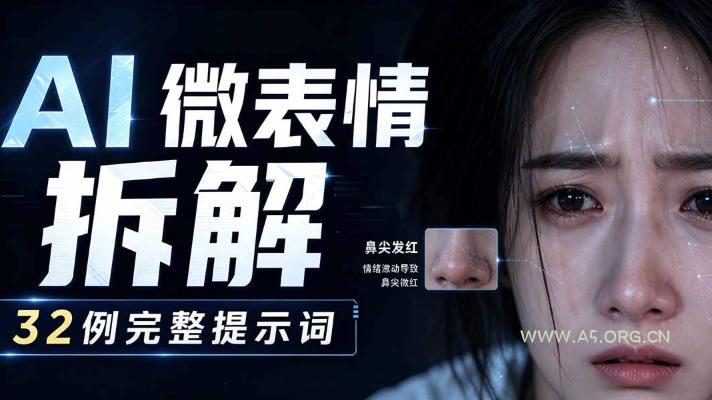 AI微表情拆解提示词合集，精准调控AI角色表情，可直接复用，0基础也能调出影视级表情变化-小红泡