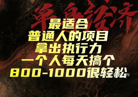 最适合普通人的项目，拿出执行力一个人每天搞个800-1k很轻松【揭秘】-小红泡