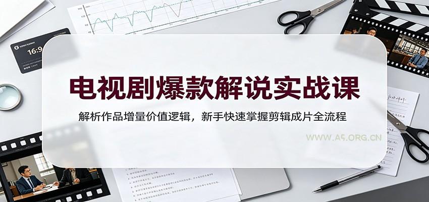 电视剧爆款解说实战课:解析作品增量价值逻辑,新手快速掌握剪辑成片全流程-小红泡
