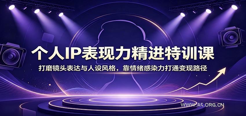 个人IP表现力精进特训课:打磨镜头表达与人设风格,靠情绪感染力打通变现路径-小红泡