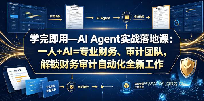 学完即用—AI Agent实战落地课:一人+AI=专业财务、审计团队,解锁财务审计自动化全新工作模式(更新0804)-小红泡