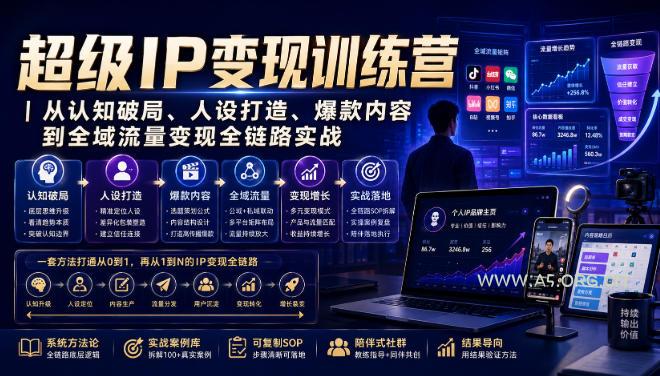 超级IP变现训练营|从认知破局、人设打造、爆款内容到全域流量变现全链路实战-小红泡