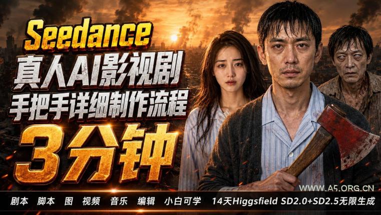 3分钟真人AI影视剧怎么做?SD 2.0手把手完整制作流程|Higgsfield 14天SD 2.0/2.5无限生成-小红泡