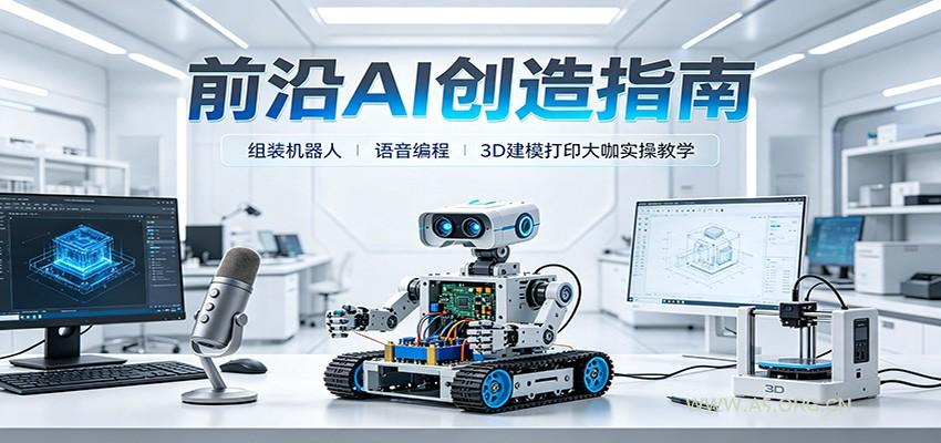 前沿AI创造指南:组装机器人、语音编程、3D建模打印大咖实操教学-小红泡