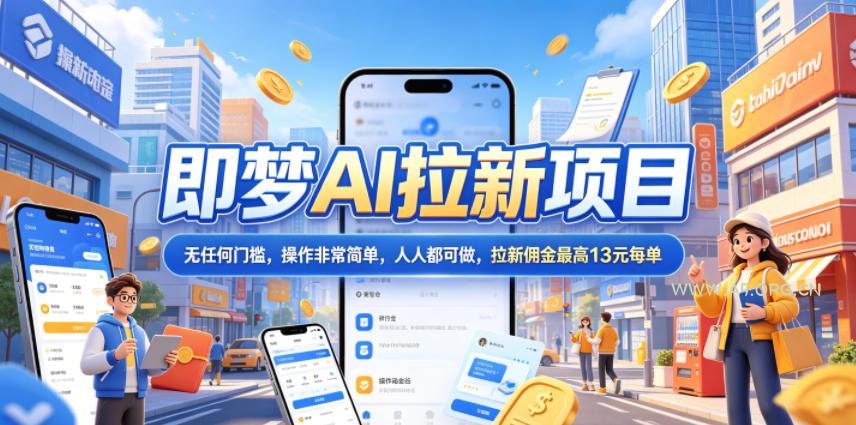 2026年即梦AI拉新项目最新玩法,无任何门槛,操作非常简单,人人都可做,拉新佣金最高13米每单(更新08月07日)-小红泡