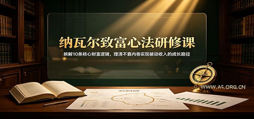 纳瓦尔致富心法研修课:拆解10条核心财富逻辑,理清不靠内卷实现被动收入的成长路径-小红泡