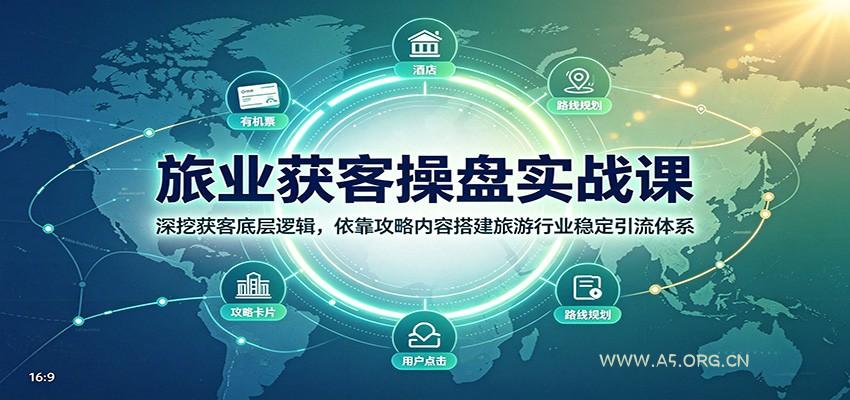 旅业获客操盘实战课:深挖获客底层逻辑,依靠攻略内容搭建旅游行业稳定引流体系-小红泡
