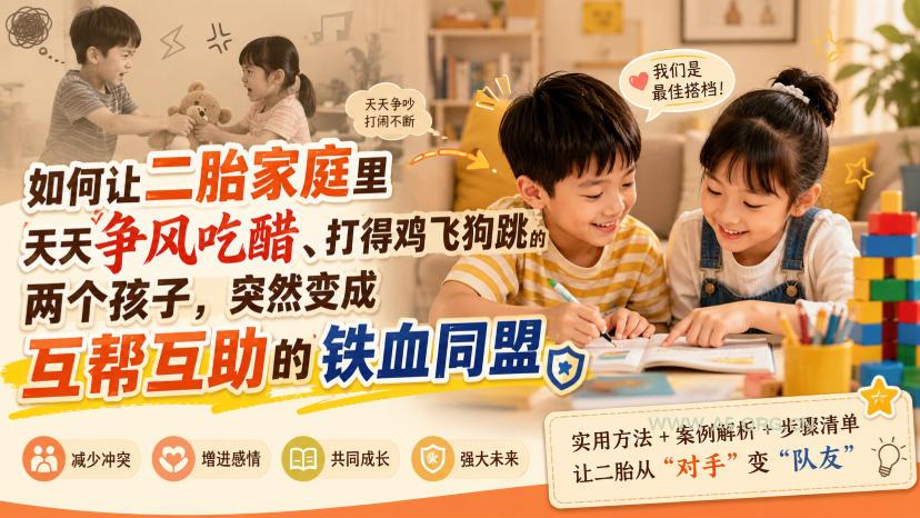 付费文章:如何让二胎家庭里天天争风吃醋、打得鸡飞狗跳的两个孩子,突然变成互帮互助的铁血同盟?-小红泡