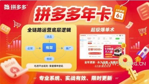拼多多年卡,拼多多全链路运营底层逻辑,超级爆单术【更新26年8月】-小红泡