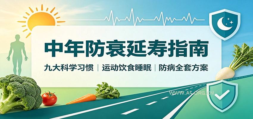 中年防衰延寿指南:九大科学习惯,运动饮食睡眠防病全套方案-小红泡