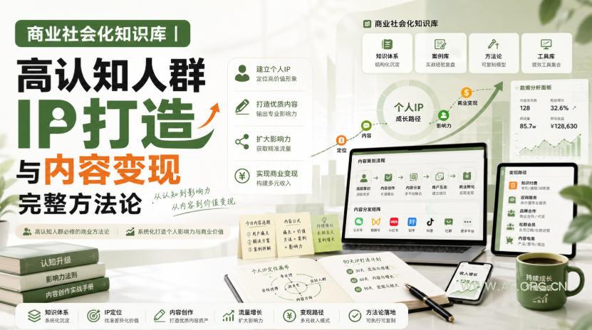 商业社会化知识库｜高认知人群IP打造与内容变现完整方法论【文档】-小红泡