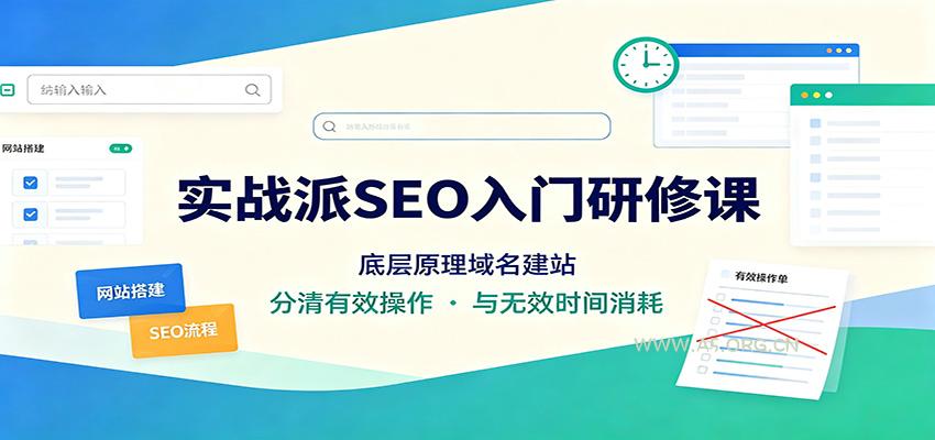 实战派SEO入门研修课:底层原理域名建站,分清有效操作与无效时间消耗-小红泡