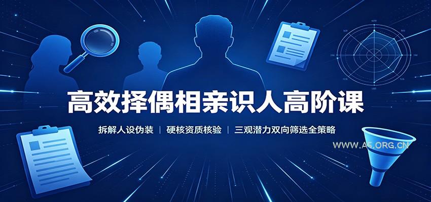 高效择偶相亲识人高阶课:拆解人设伪装,硬核资质核验,三观潜力双向筛选全策略-小红泡