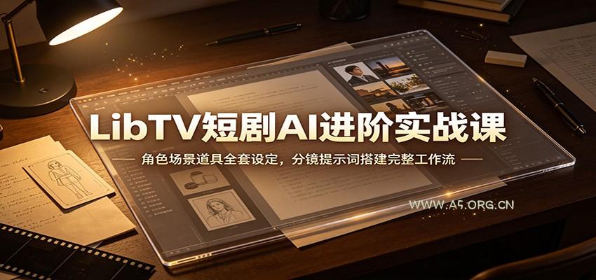 LibTV短剧AI进阶实战课:角色场景道具全套设定,分镜提示词搭建完整工作流-小红泡