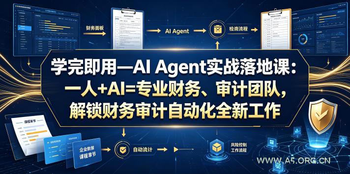学完即用—AI Agent实战落地课:一人+AI=专业财务、审计团队,解锁财务审计自动化全新工作模式(更新0818)-小红泡