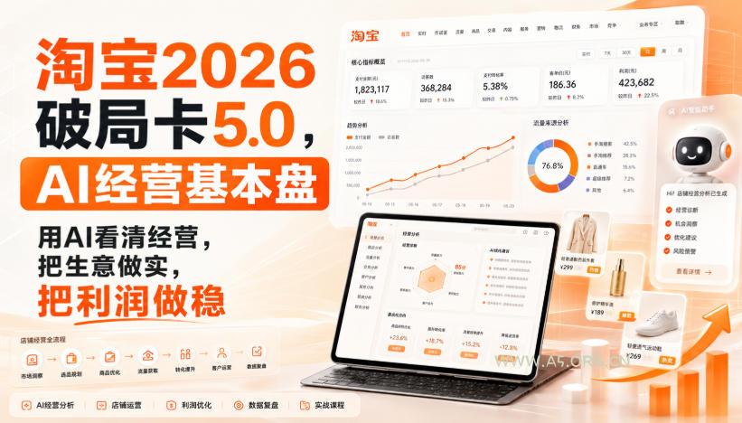 智篆商业-淘宝2026破局卡5.0,AI经营基本盘,用AI看清经营,把生意做实,把利润做稳-小红泡