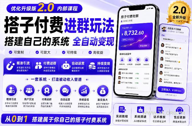 搭建群系统实战项目玩法，搭建整套付费进群系统，实现全天被动收益-小红泡