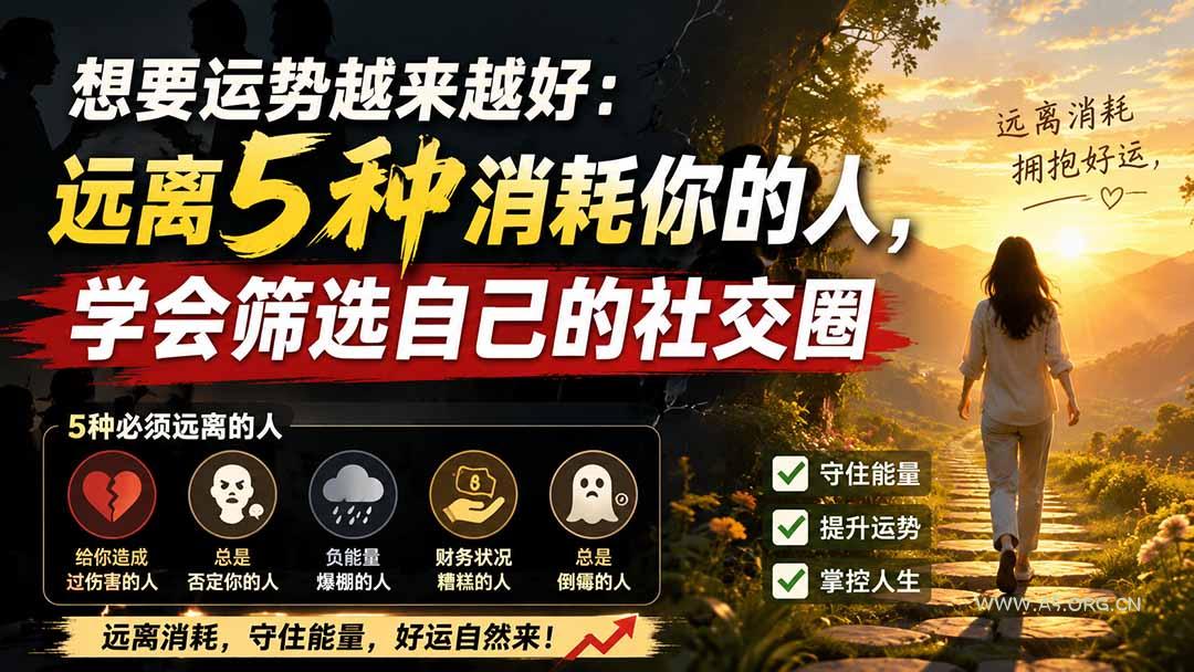 付费文章:想要运势越来越好:远离5种消耗你的人,学会筛选自己的社交圈-小红泡