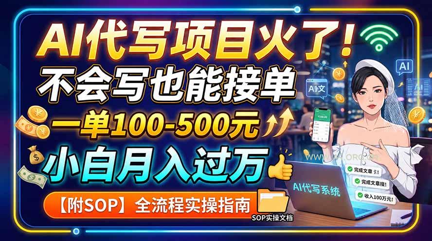 AI代写项目火了！不会写也能接单，一单100-500元，小白月入过万【附SOP】-小红泡