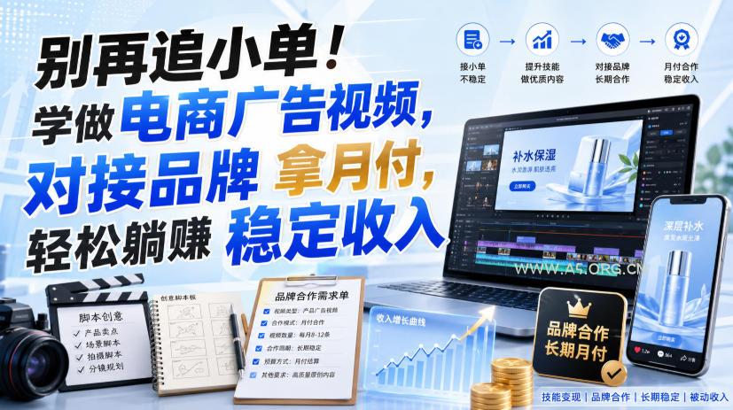 别再追小单!学做电商广告视频,对接品牌拿月付,轻松躺賺稳定收入【原创双语字幕】-小红泡