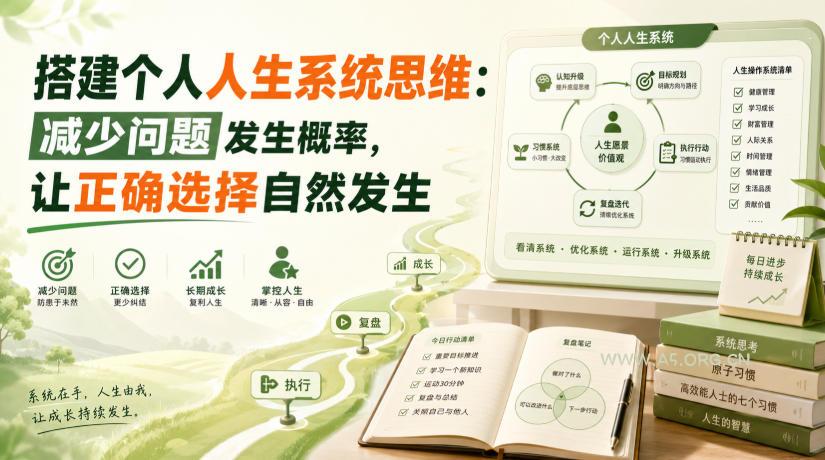付费文章:搭建个人人生系统思维:减少问题发生概率,让正确选择自然发生-小红泡