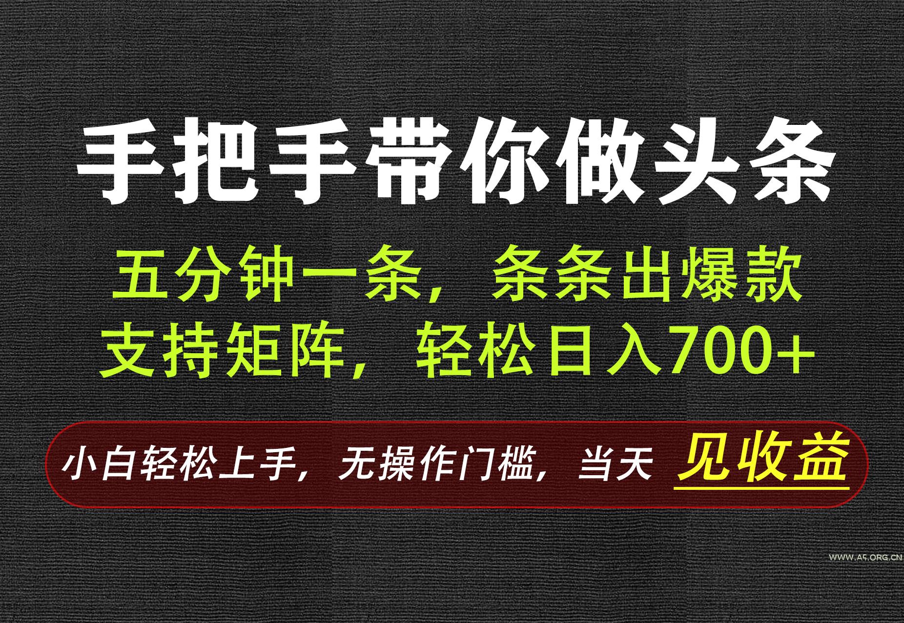 AI写作,手把手带你做头条,每天十几分钟,轻松日入700+-小红泡