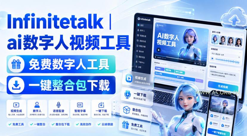 Infinitetalk丨ai数字人视频工具,免费数字人工具,一键整合包下载-小红泡