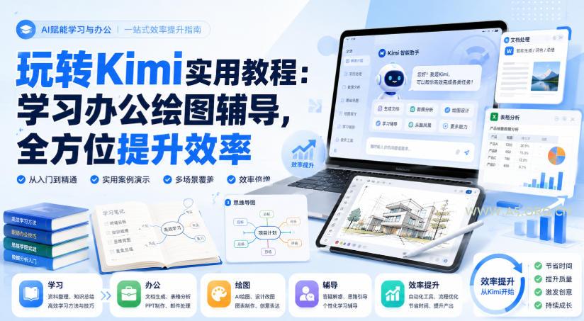 玩转Kimi实用教程：学习办公绘图辅导，全方位提升效率-小红泡