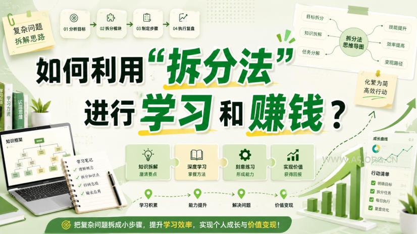 付费文章:如何利用“拆分法”进行学习和賺钱?-小红泡