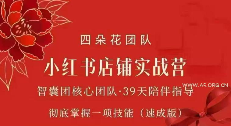 四朵花-小红书店铺专项实战营,专项类目开店跑通全流程,彻底掌握一项技能(速成版)-小红泡