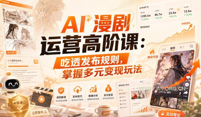AI漫剧运营高阶课:吃透发布规则,掌握多元变现玩法-小红泡