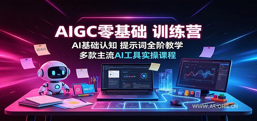 AIGC零基础训练营:AI基础认知,提示词全阶教学,多款主流AI工具实操课程-小红泡
