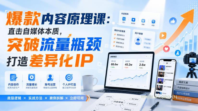 爆款内容原理课:直击自媒体本质,突破流量瓶颈打造差异化IP-小红泡