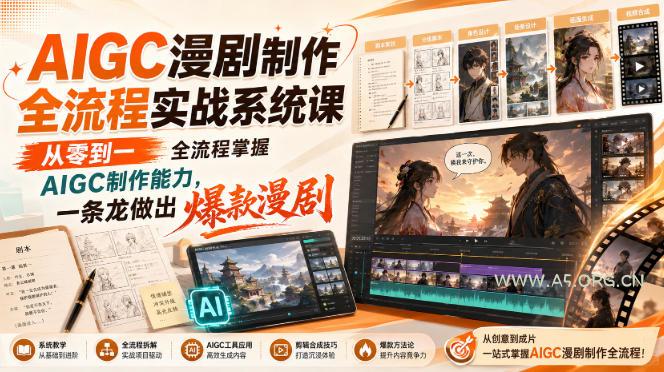 AIGC漫剧制作全流程实战系统课，从零到一全流程掌握AIGC制作能力，一条龙做出爆款漫剧-小红泡