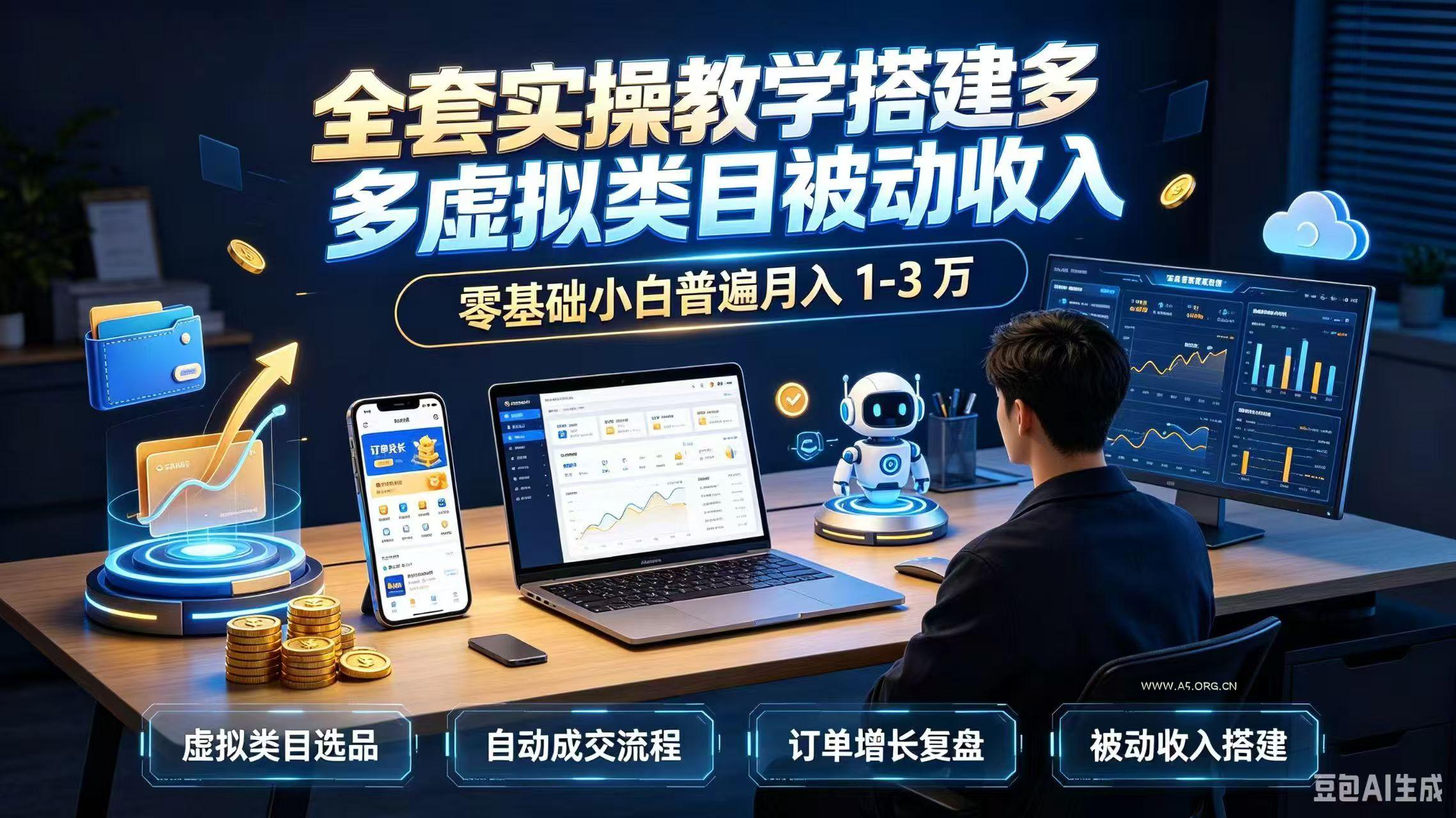 全套实操教学搭建多多虚拟类目被动收入,零基础小白普遍月入 1-3 万-小红泡