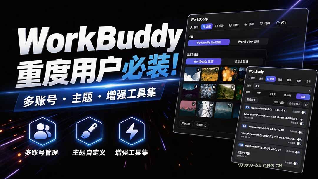 WorkBuddy重度用户必装!多账号·主题·增强工具集,零侵入、零重签名,WorkDaddy-小红泡