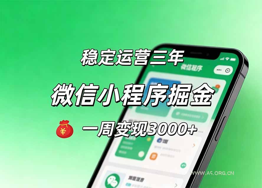 月收益稳定1W+的微信小程序，前期积累客户，后期躺平养老，小白轻松上手-小红泡