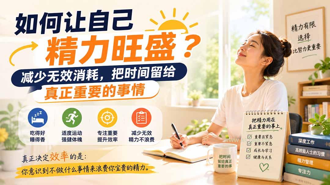 付费文章：如何让自己精力旺盛？减少无效消耗，把时间留给真正重要的事情-小红泡