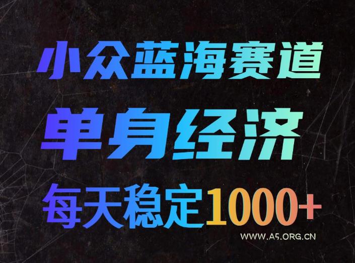 小众蓝海赛道,单身经济,每天稳定1000+,新手友好、门槛极低【揭秘】-小红泡