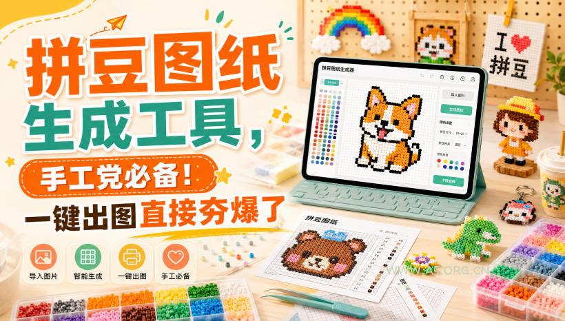 拼豆图纸生成工具,手工党必备!一键出图直接夯爆了-小红泡
