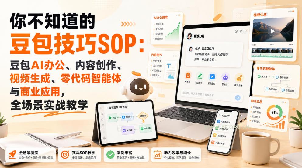 你不知道的豆包技巧SOP:豆包AI办公、内容创作、视频生成、零代码智能体与商业应用,全场景实战教学-小红泡
