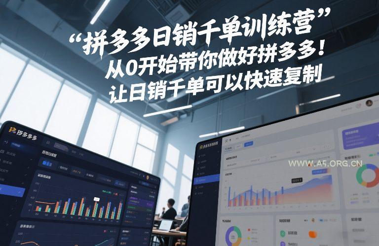 拼多多日销千单训练营,从0开始带你做好拼多多,让日销千单可以快速复制(更新26年8月)-小红泡