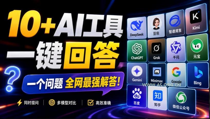 这款浏览器插件可以封神了！只需提出问题，一次性调用数10+AI引擎排队回答，效率提升10倍+全提问-小红泡