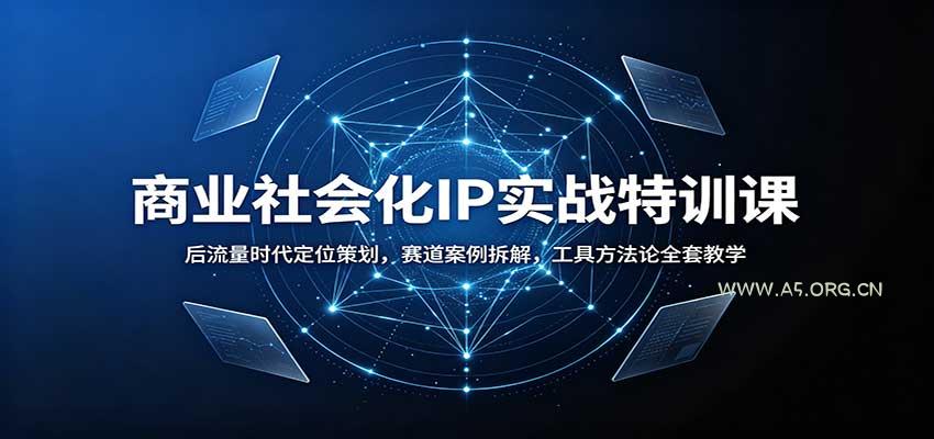 商业社会化IP实战特训课:后流量时代定位策划,赛道案例拆解,工具方法论全套教学-小红泡
