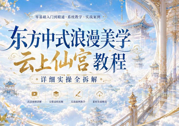 东方中式浪漫美学云上仙宫教程,详细实操全拆解-小红泡