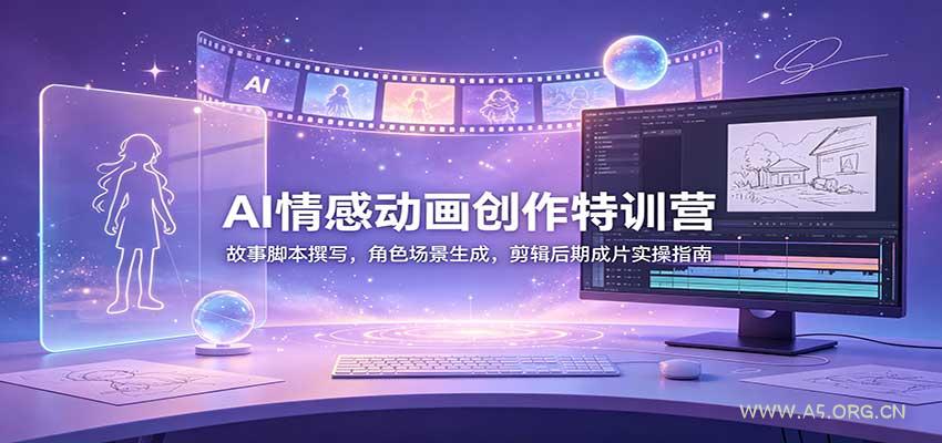AI情感动画创作特训营:故事脚本撰写,角色场景生成,剪辑后期成片实操指南-小红泡