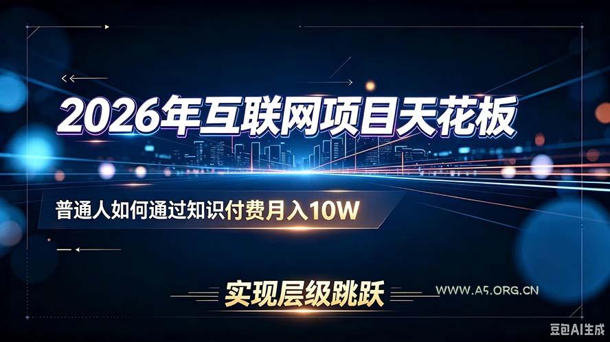 2026年互联网项目天花板:普通人如何通过知识付费月入10W,实现层级跳跃-小红泡