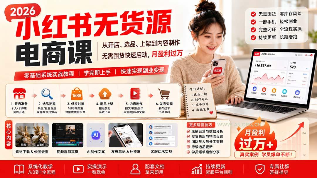 小红书无货源电商课(8月30更新-小红泡