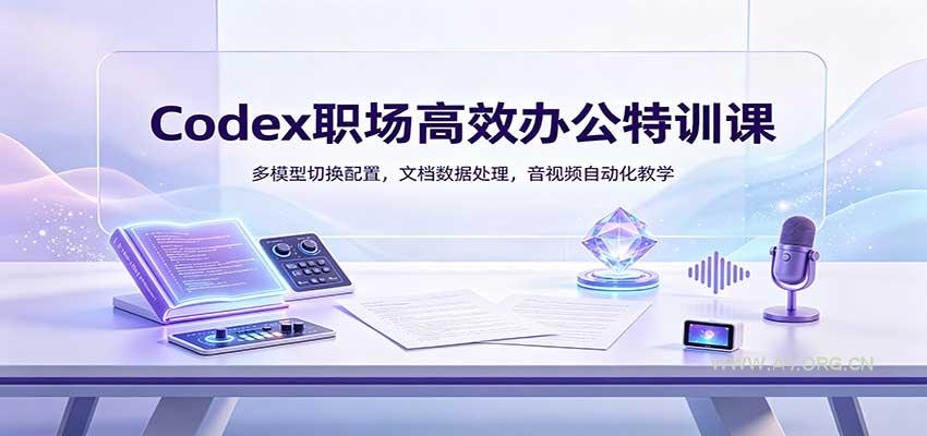 Codex职场高效办公特训课:多模型切换配置,文档数据处理,音视频自动化教学-小红泡